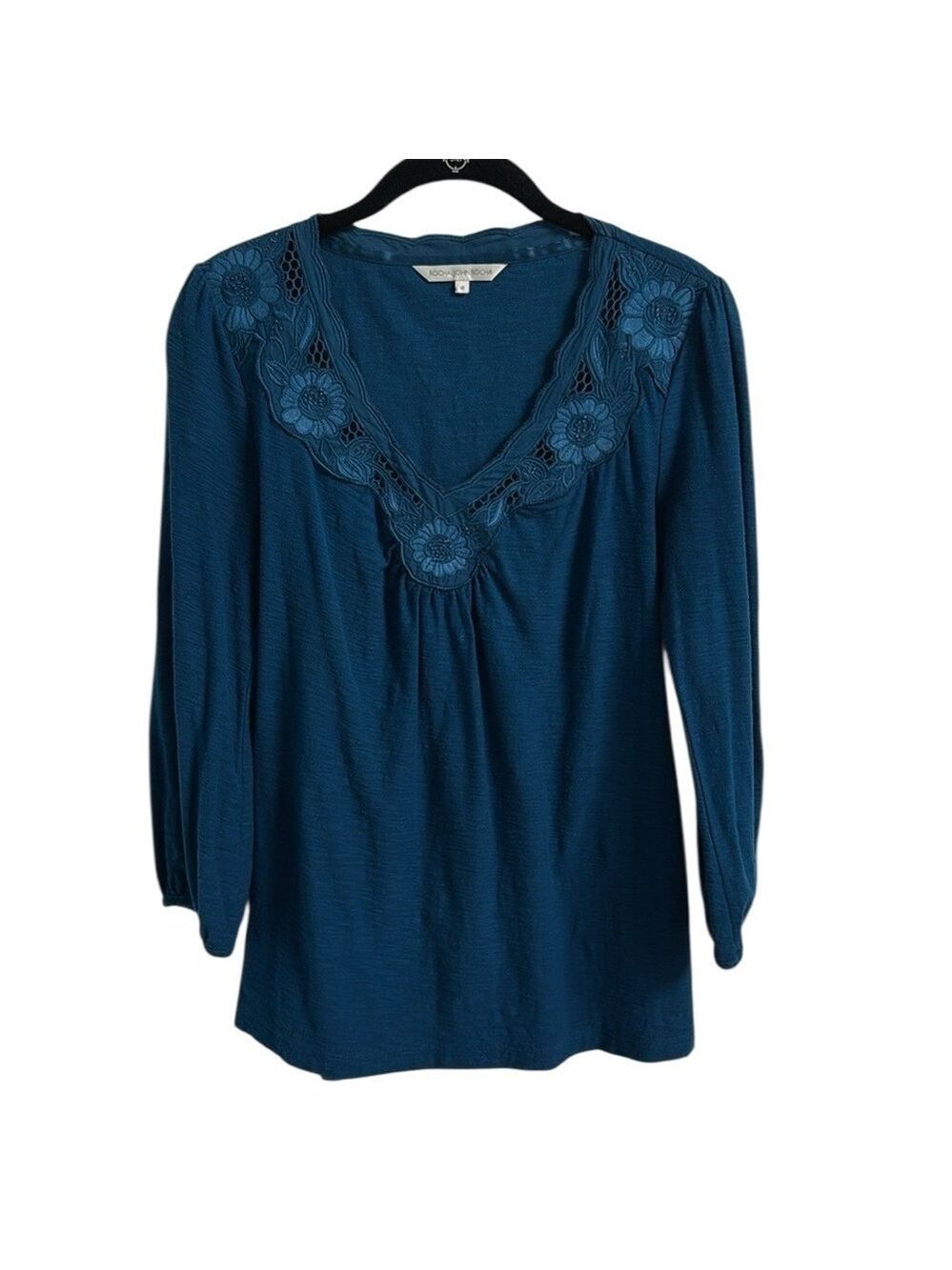 Rocha John Rocha Teal Blouse Size UK 12 - Picture 12 of 15